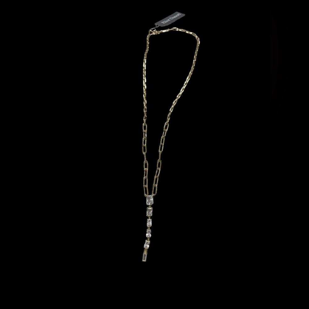 NWT Eliot Danori Gold Necklace 18 w/ 6 rectangle CZ Accents (18” w 2” in stones) - Picture 5 of 8